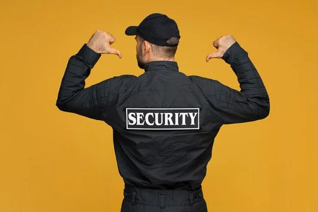 medium shot security officer posing studio 23 2150275722